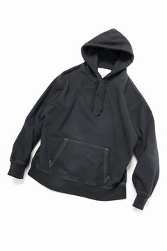 画像をギャラリービューアに読み込む, DEFORMATER.® THREE PROCESSING SWEAT HOODIE - DYED/BIO/FROST EFFECT (VINTAGE BLACK)