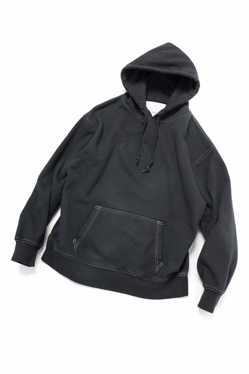 画像をギャラリービューアに読み込む, DEFORMATER.® THREE PROCESSING SWEAT HOODIE - DYED/BIO/FROST EFFECT (VINTAGE BLACK)