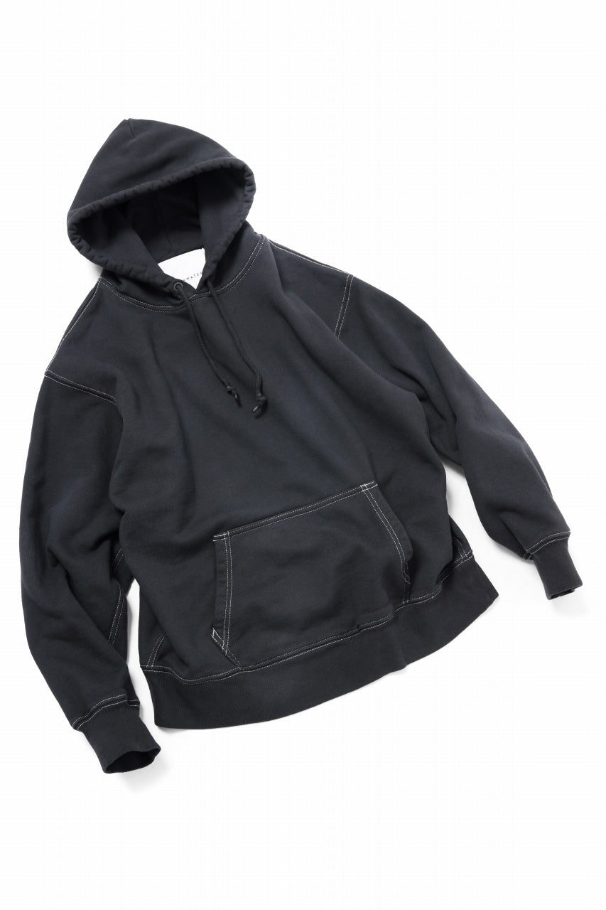 画像をギャラリービューアに読み込む, DEFORMATER.® THREE PROCESSING SWEAT HOODIE - DYED/BIO/FROST EFFECT (VINTAGE BLACK)