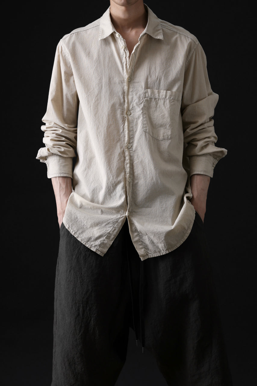 Load image into Gallery viewer, daub PLAIN COLLAR SHIRT / COLD DYED ORGANIC COTTON (SAND)