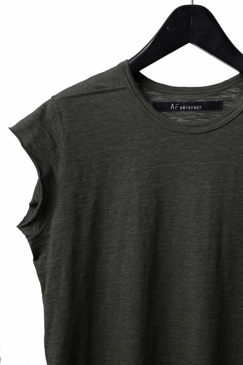 画像をギャラリービューアに読み込む, A.F ARTEFACT FRENCH SLEEVE TANK TOP / SLAB JERSEY (KHAKI)
