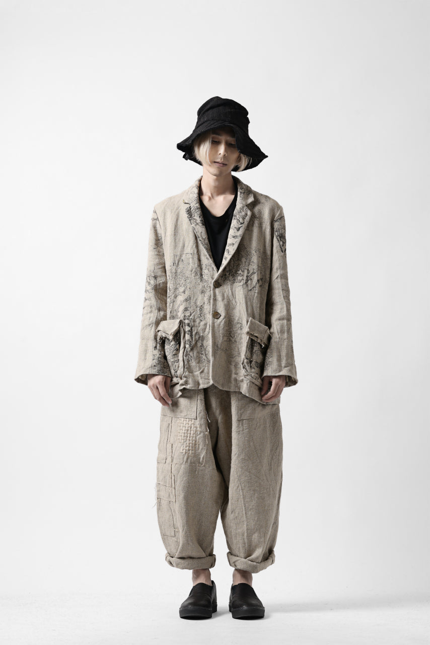 画像をギャラリービューアに読み込む, YUTA MATSUOKA wide tapered pants / safiran linen (ecru)