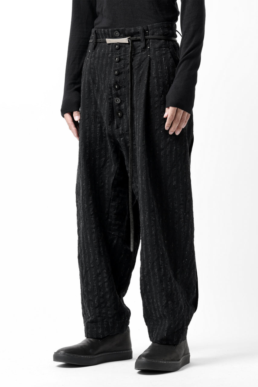 画像をギャラリービューアに読み込む, KLASICA SABRON CONSTRUCTED TROUSERS / LIGHT WEIGHT BLUR STRIPES (INK BLACK)