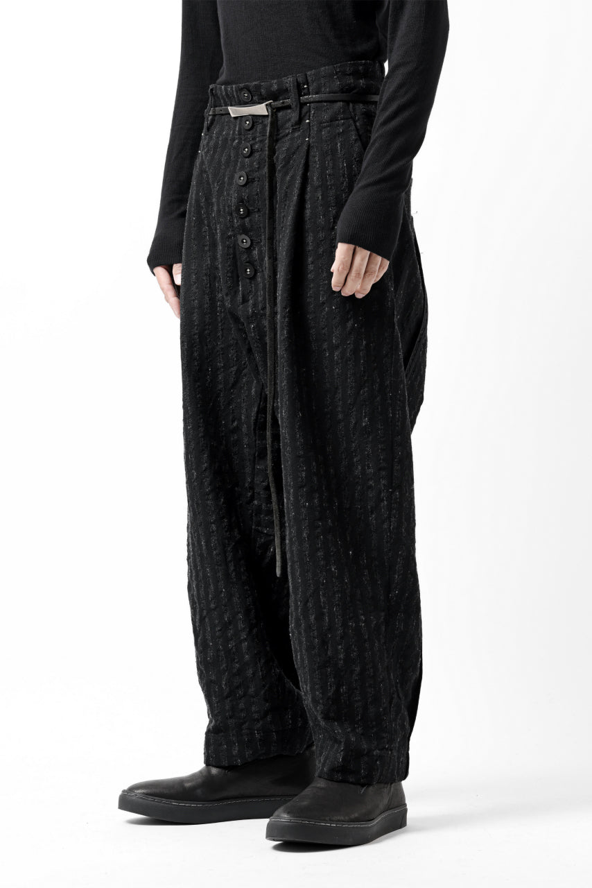 画像をギャラリービューアに読み込む, KLASICA SABRON CONSTRUCTED TROUSERS / LIGHT WEIGHT BLUR STRIPES (INK BLACK)