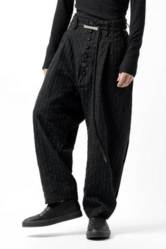 画像をギャラリービューアに読み込む, KLASICA SABRON CONSTRUCTED TROUSERS / LIGHT WEIGHT BLUR STRIPES (INK BLACK)