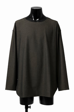 Load image into Gallery viewer, ISAMU KATAYAMA BACKLASH ROUND HEM L/S TOPS / STRETCH HEAT STORAGE FLEECE (KHAKI)