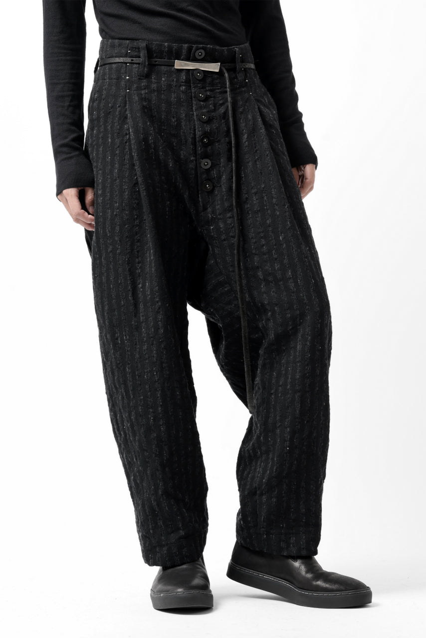 画像をギャラリービューアに読み込む, KLASICA SABRON CONSTRUCTED TROUSERS / LIGHT WEIGHT BLUR STRIPES (INK BLACK)