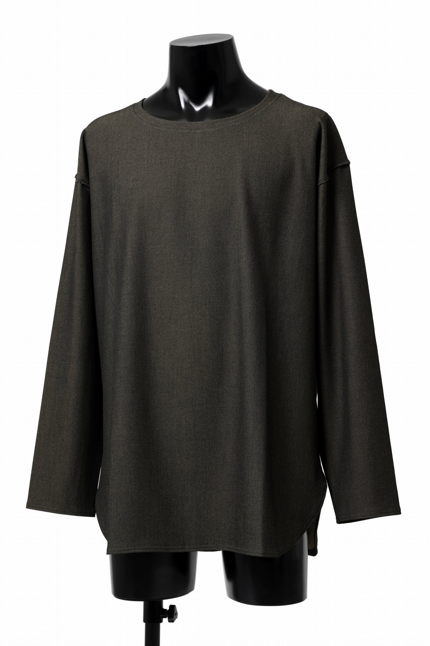 Load image into Gallery viewer, ISAMU KATAYAMA BACKLASH ROUND HEM L/S TOPS / STRETCH HEAT STORAGE FLEECE (KHAKI)