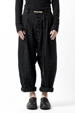 画像をギャラリービューアに読み込む, KLASICA SABRON CONSTRUCTED TROUSERS / LIGHT WEIGHT BLUR STRIPES (INK BLACK)