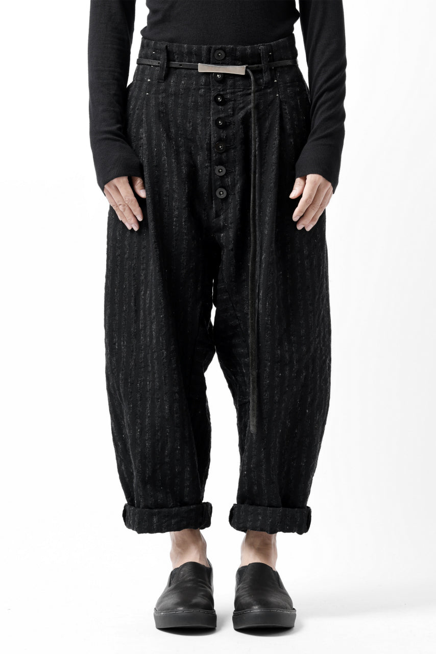 画像をギャラリービューアに読み込む, KLASICA SABRON CONSTRUCTED TROUSERS / LIGHT WEIGHT BLUR STRIPES (INK BLACK)