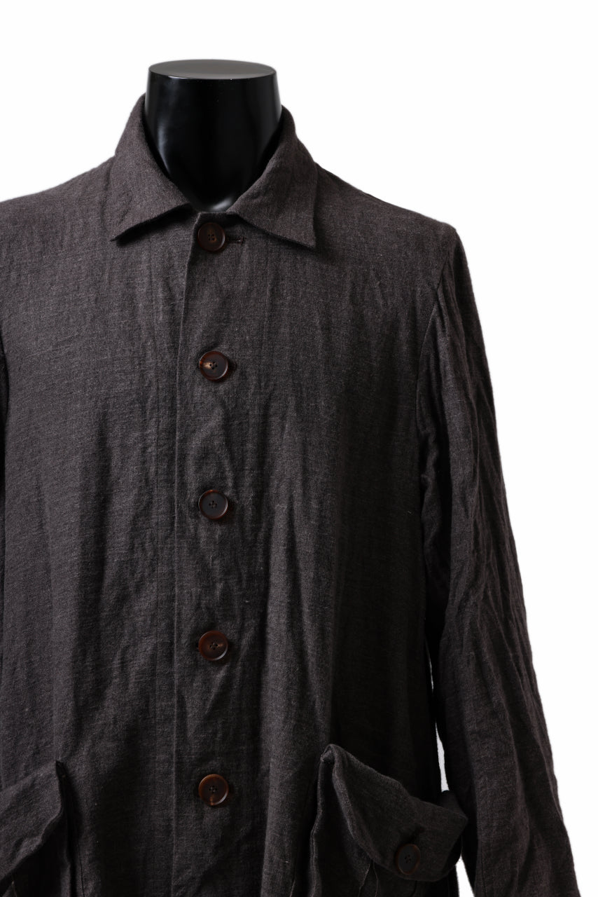画像をギャラリービューアに読み込む, YUTA MATSUOKA work shirt jacket / brushed linen canvas (brown)