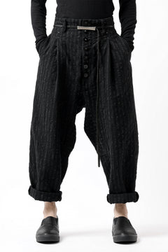 画像をギャラリービューアに読み込む, KLASICA SABRON CONSTRUCTED TROUSERS / LIGHT WEIGHT BLUR STRIPES (INK BLACK)