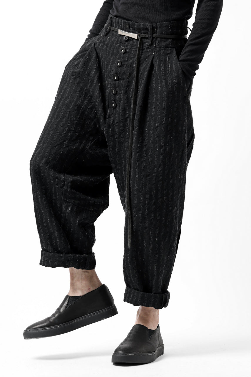 画像をギャラリービューアに読み込む, KLASICA SABRON CONSTRUCTED TROUSERS / LIGHT WEIGHT BLUR STRIPES (INK BLACK)