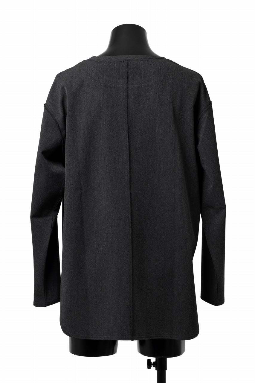 画像をギャラリービューアに読み込む, ISAMU KATAYAMA BACKLASH ROUND HEM L/S TOPS / STRETCH HEAT STORAGE FLEECE (GREY)