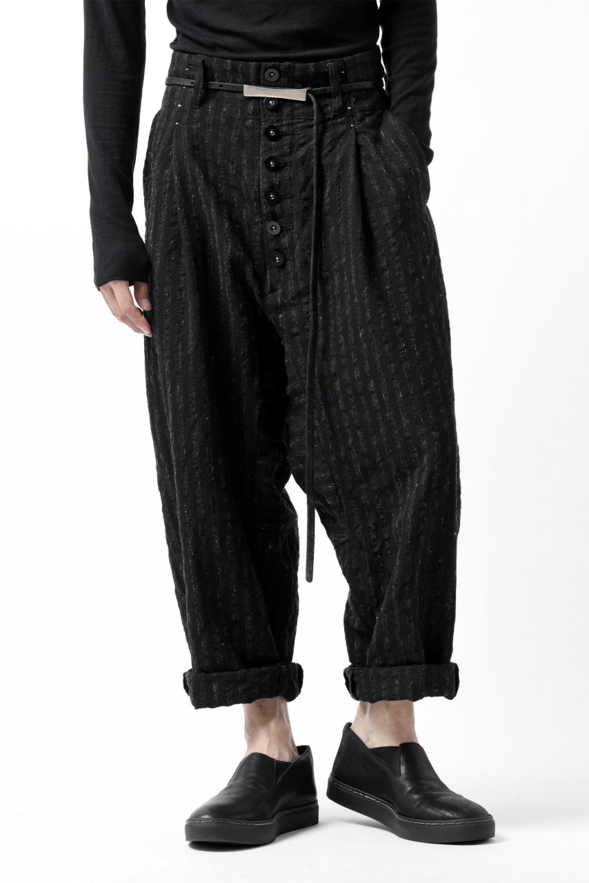 画像をギャラリービューアに読み込む, KLASICA SABRON CONSTRUCTED TROUSERS / LIGHT WEIGHT BLUR STRIPES (INK BLACK)