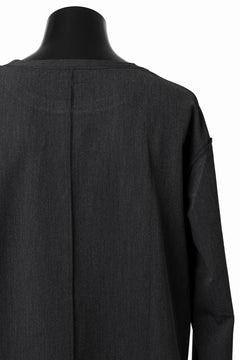 画像をギャラリービューアに読み込む, ISAMU KATAYAMA BACKLASH ROUND HEM L/S TOPS / STRETCH HEAT STORAGE FLEECE (GREY)