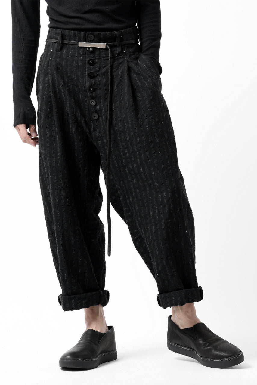画像をギャラリービューアに読み込む, KLASICA SABRON CONSTRUCTED TROUSERS / LIGHT WEIGHT BLUR STRIPES (INK BLACK)