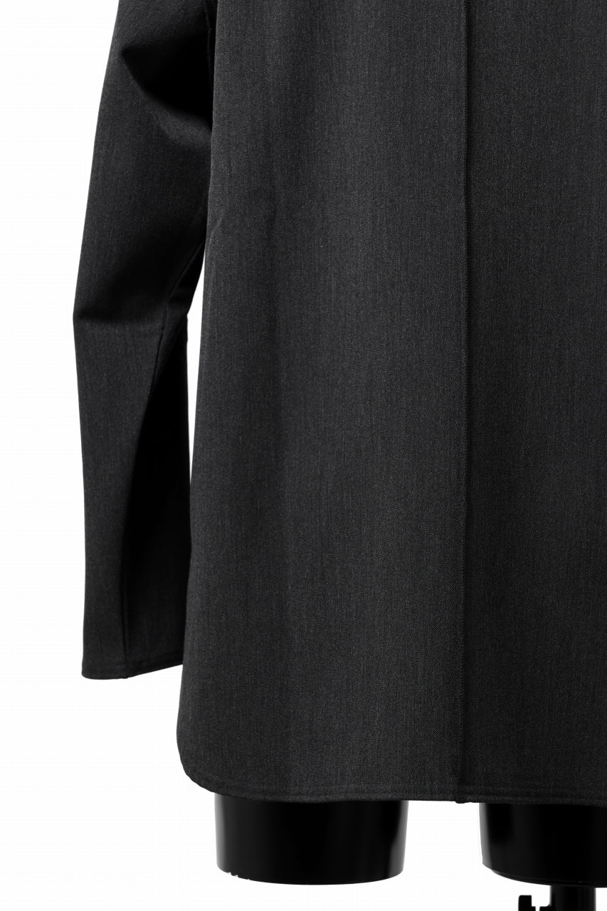 画像をギャラリービューアに読み込む, ISAMU KATAYAMA BACKLASH ROUND HEM L/S TOPS / STRETCH HEAT STORAGE FLEECE (GREY)