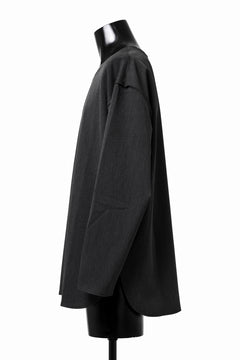 画像をギャラリービューアに読み込む, ISAMU KATAYAMA BACKLASH ROUND HEM L/S TOPS / STRETCH HEAT STORAGE FLEECE (GREY)