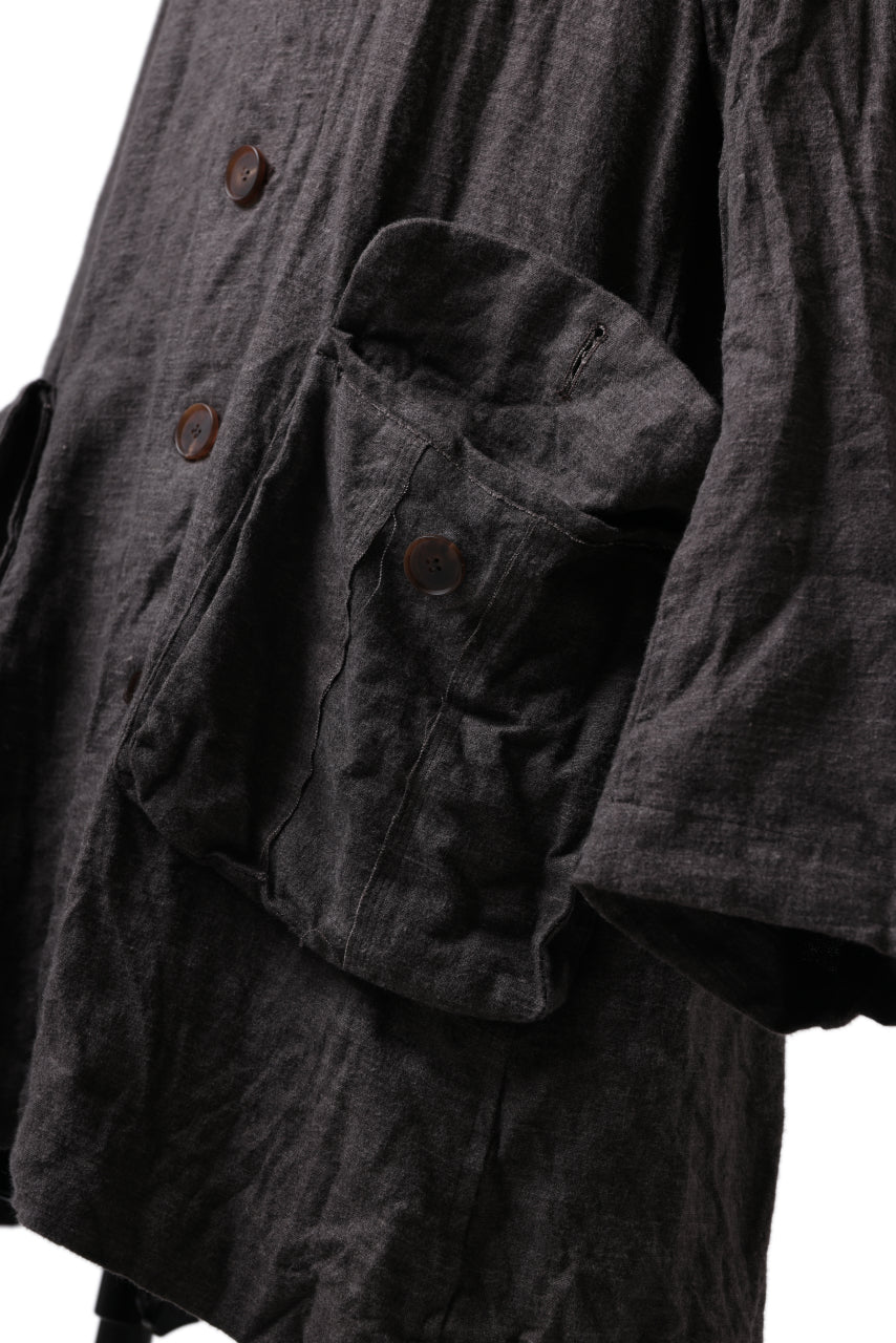 画像をギャラリービューアに読み込む, YUTA MATSUOKA work shirt jacket / brushed linen canvas (brown)