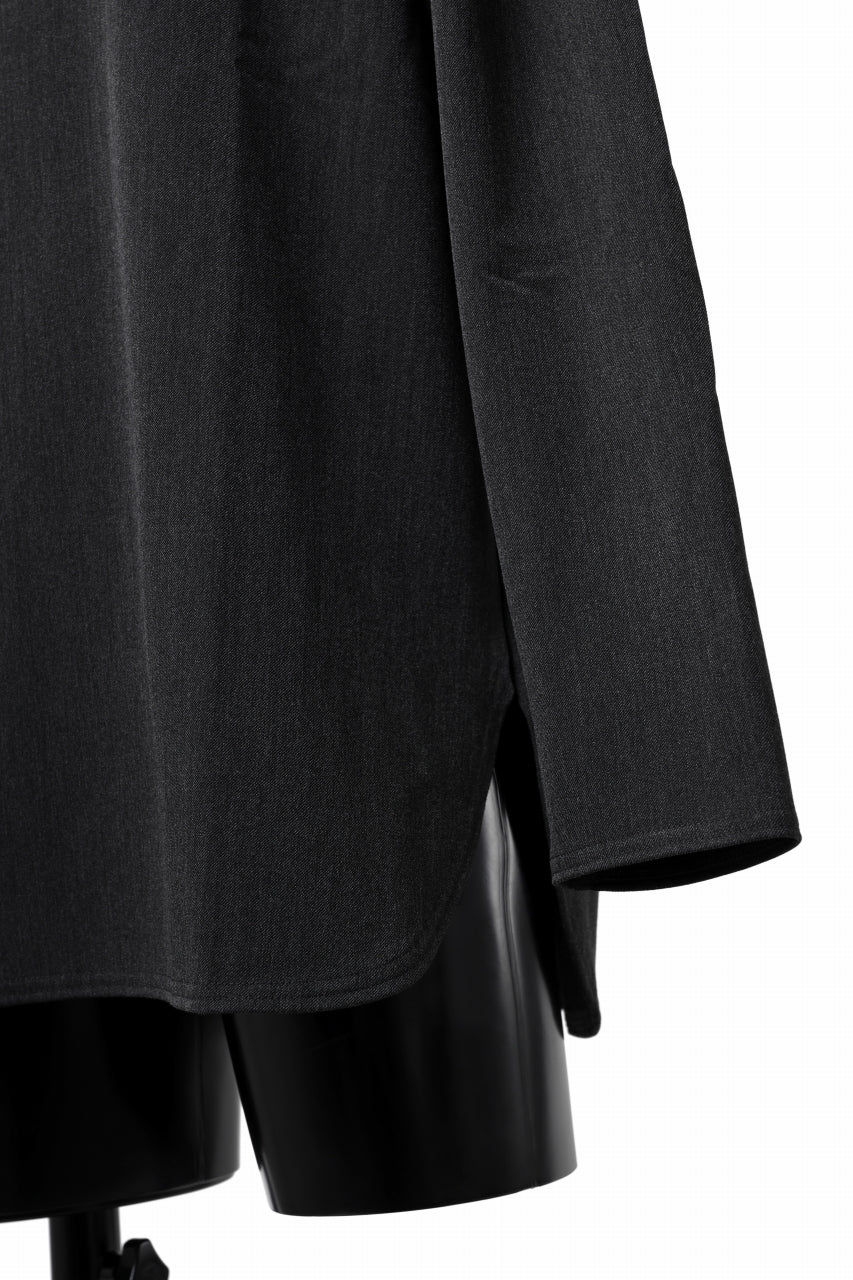 画像をギャラリービューアに読み込む, ISAMU KATAYAMA BACKLASH ROUND HEM L/S TOPS / STRETCH HEAT STORAGE FLEECE (GREY)