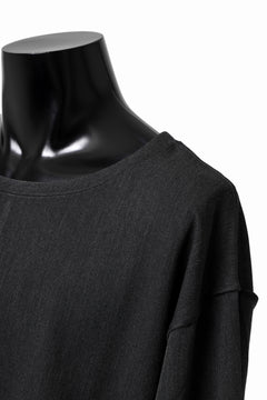 画像をギャラリービューアに読み込む, ISAMU KATAYAMA BACKLASH ROUND HEM L/S TOPS / STRETCH HEAT STORAGE FLEECE (GREY)