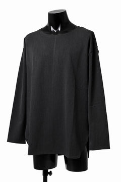 画像をギャラリービューアに読み込む, ISAMU KATAYAMA BACKLASH ROUND HEM L/S TOPS / STRETCH HEAT STORAGE FLEECE (GREY)