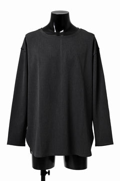 画像をギャラリービューアに読み込む, ISAMU KATAYAMA BACKLASH ROUND HEM L/S TOPS / STRETCH HEAT STORAGE FLEECE (GREY)