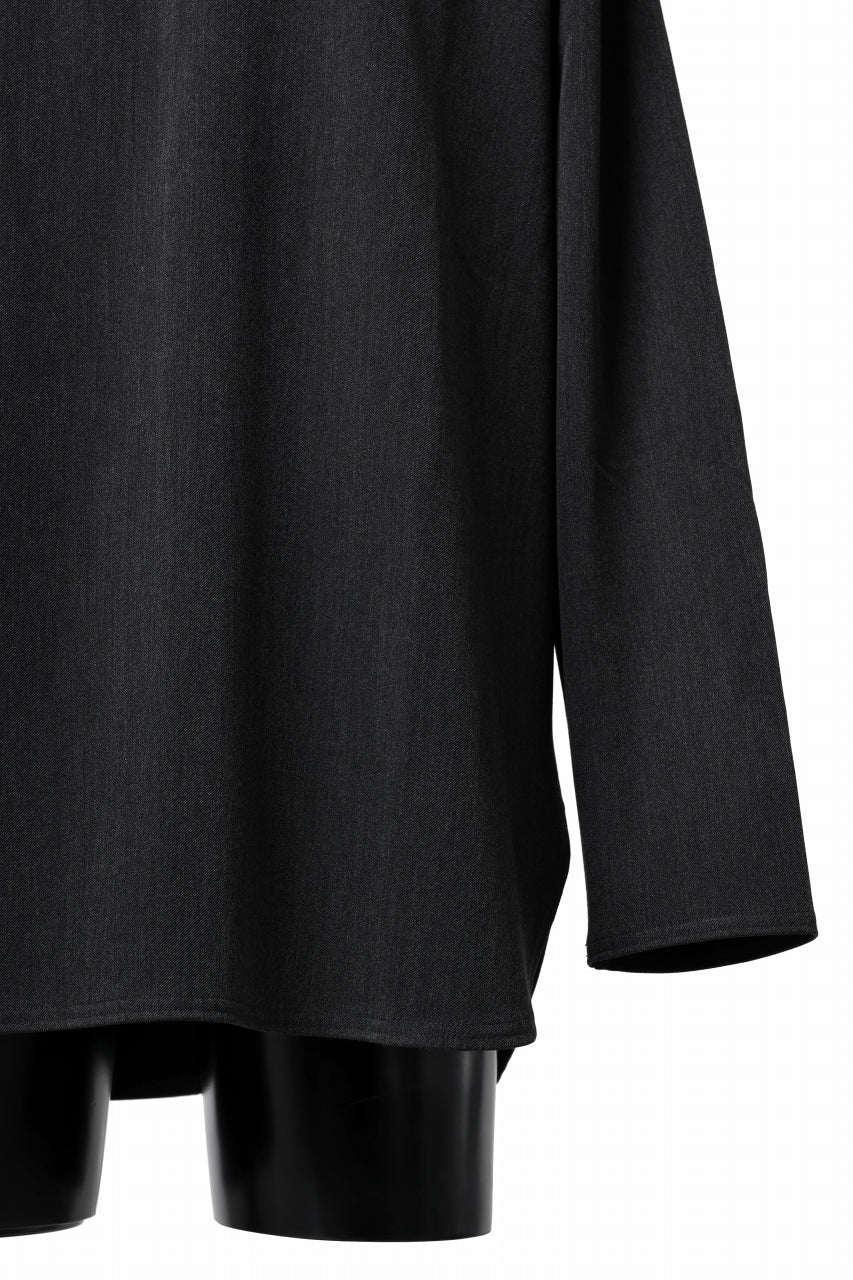 画像をギャラリービューアに読み込む, ISAMU KATAYAMA BACKLASH ROUND HEM L/S TOPS / STRETCH HEAT STORAGE FLEECE (GREY)