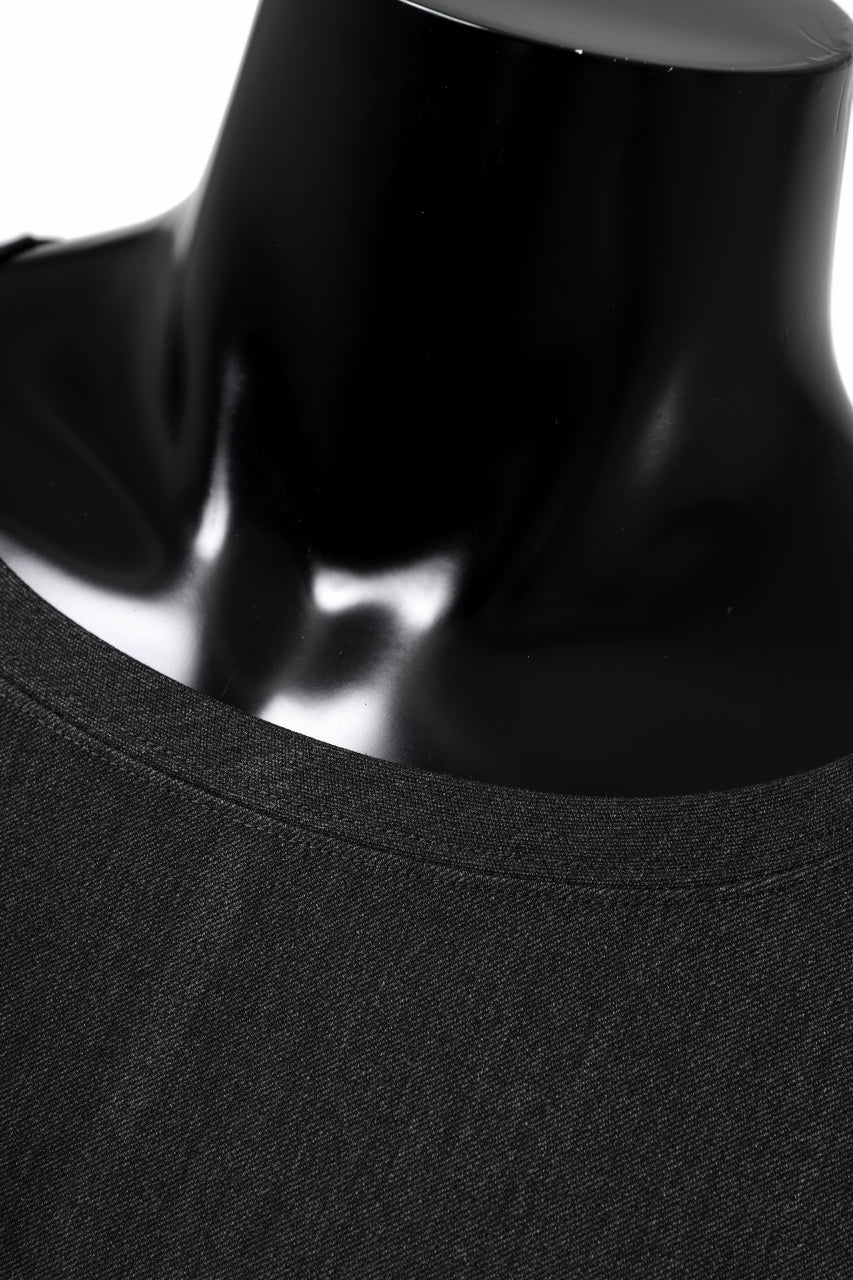 画像をギャラリービューアに読み込む, ISAMU KATAYAMA BACKLASH ROUND HEM L/S TOPS / STRETCH HEAT STORAGE FLEECE (GREY)