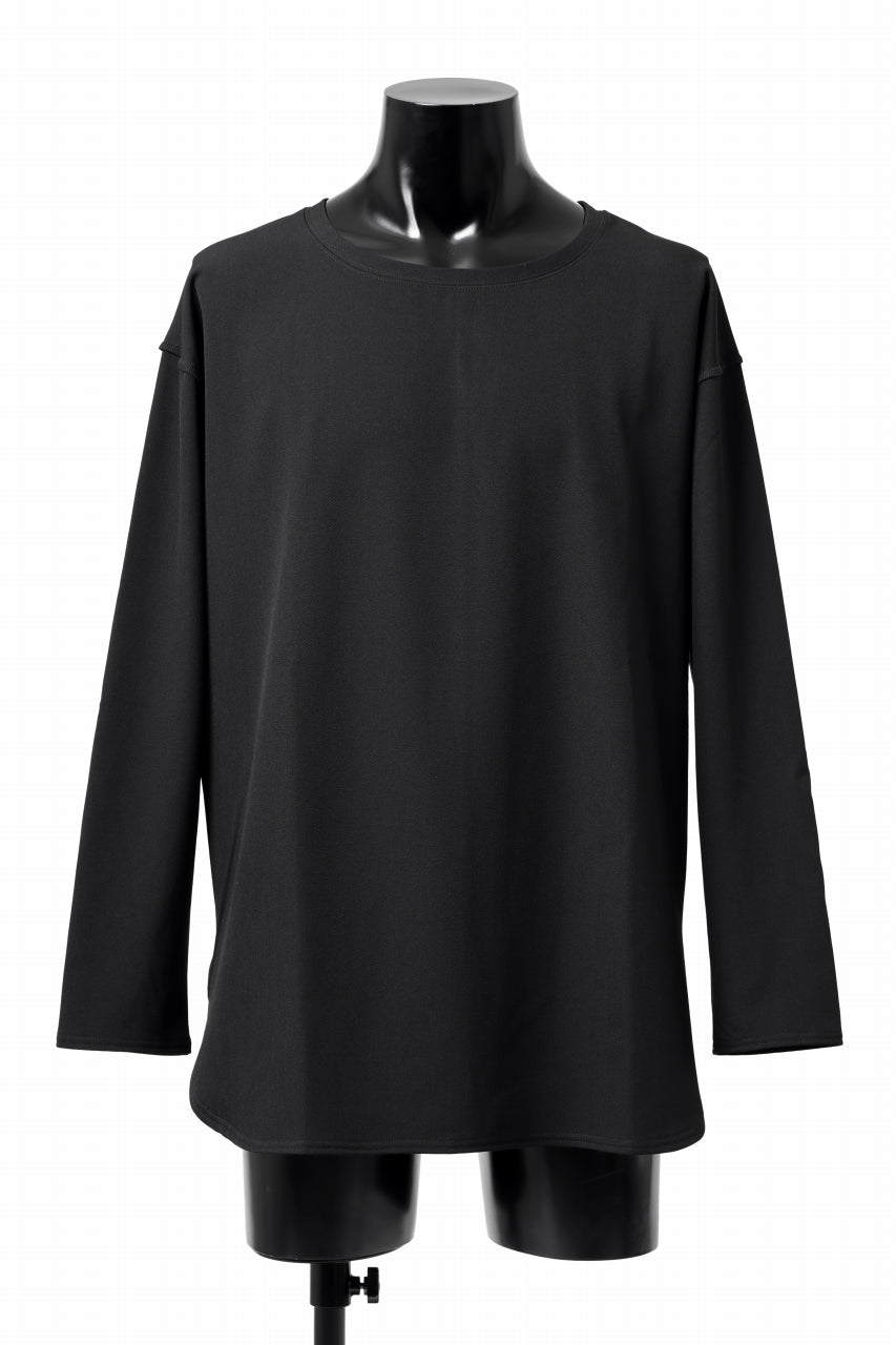 Load image into Gallery viewer, ISAMU KATAYAMA BACKLASH ROUND HEM L/S TOPS / STRETCH FLEECE (BLACK)