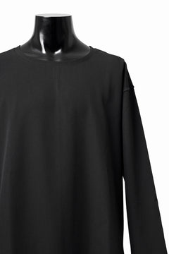 Load image into Gallery viewer, ISAMU KATAYAMA BACKLASH ROUND HEM L/S TOPS / STRETCH FLEECE (BLACK)