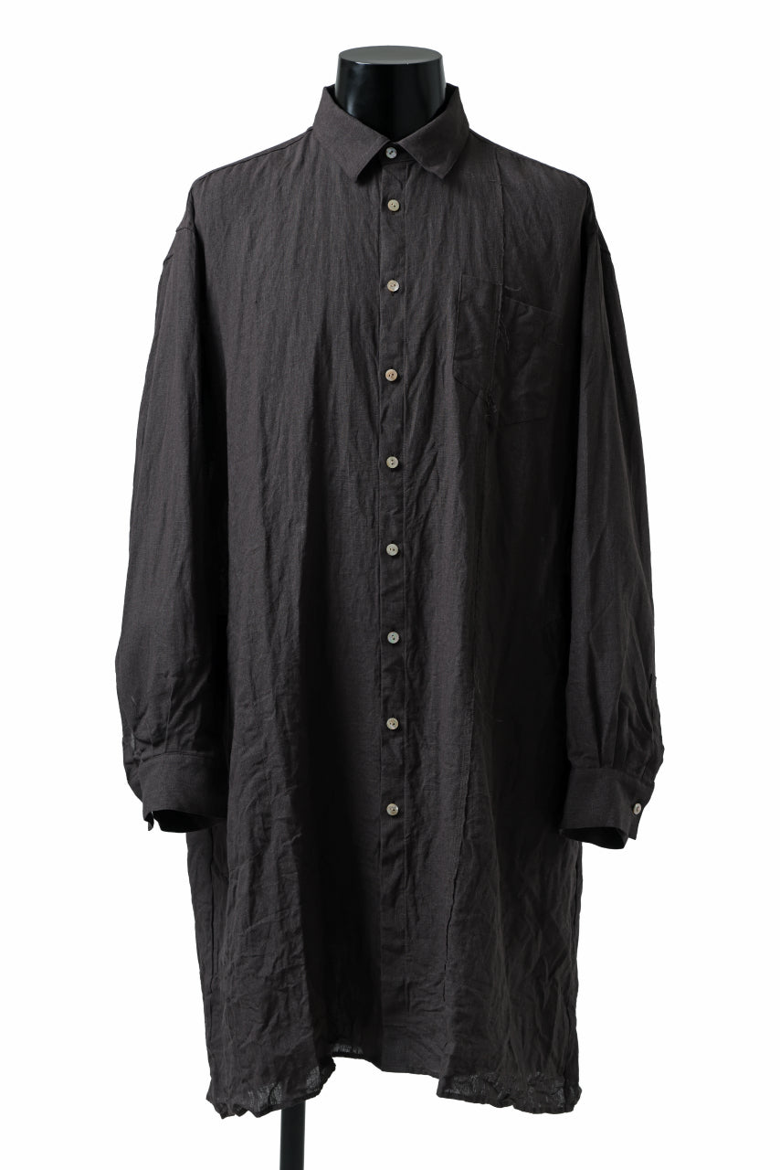 画像をギャラリービューアに読み込む, YUTA MATSUOKA long shirt / dead stock broad linen (brown)