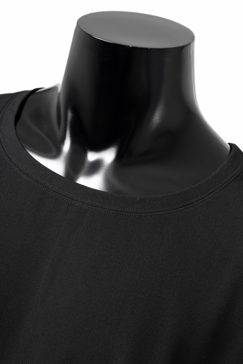 Load image into Gallery viewer, ISAMU KATAYAMA BACKLASH ROUND HEM L/S TOPS / STRETCH FLEECE (BLACK)
