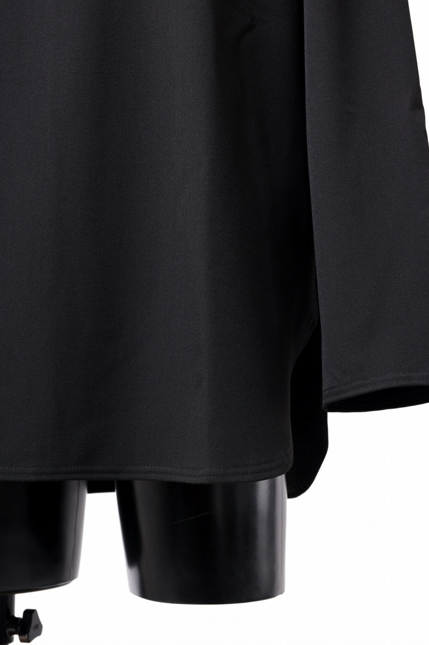 Load image into Gallery viewer, ISAMU KATAYAMA BACKLASH ROUND HEM L/S TOPS / STRETCH FLEECE (BLACK)
