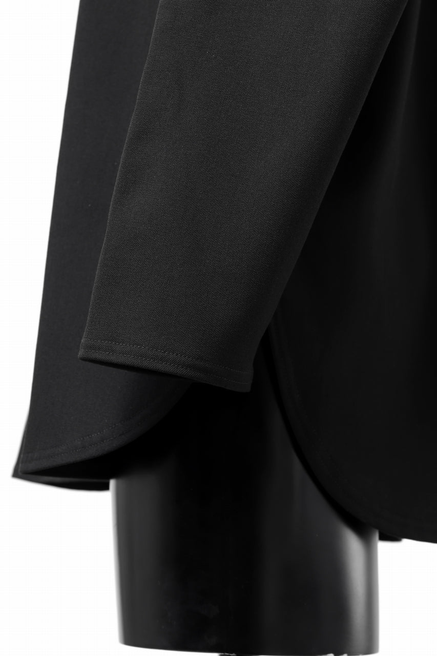 Load image into Gallery viewer, ISAMU KATAYAMA BACKLASH ROUND HEM L/S TOPS / STRETCH FLEECE (BLACK)
