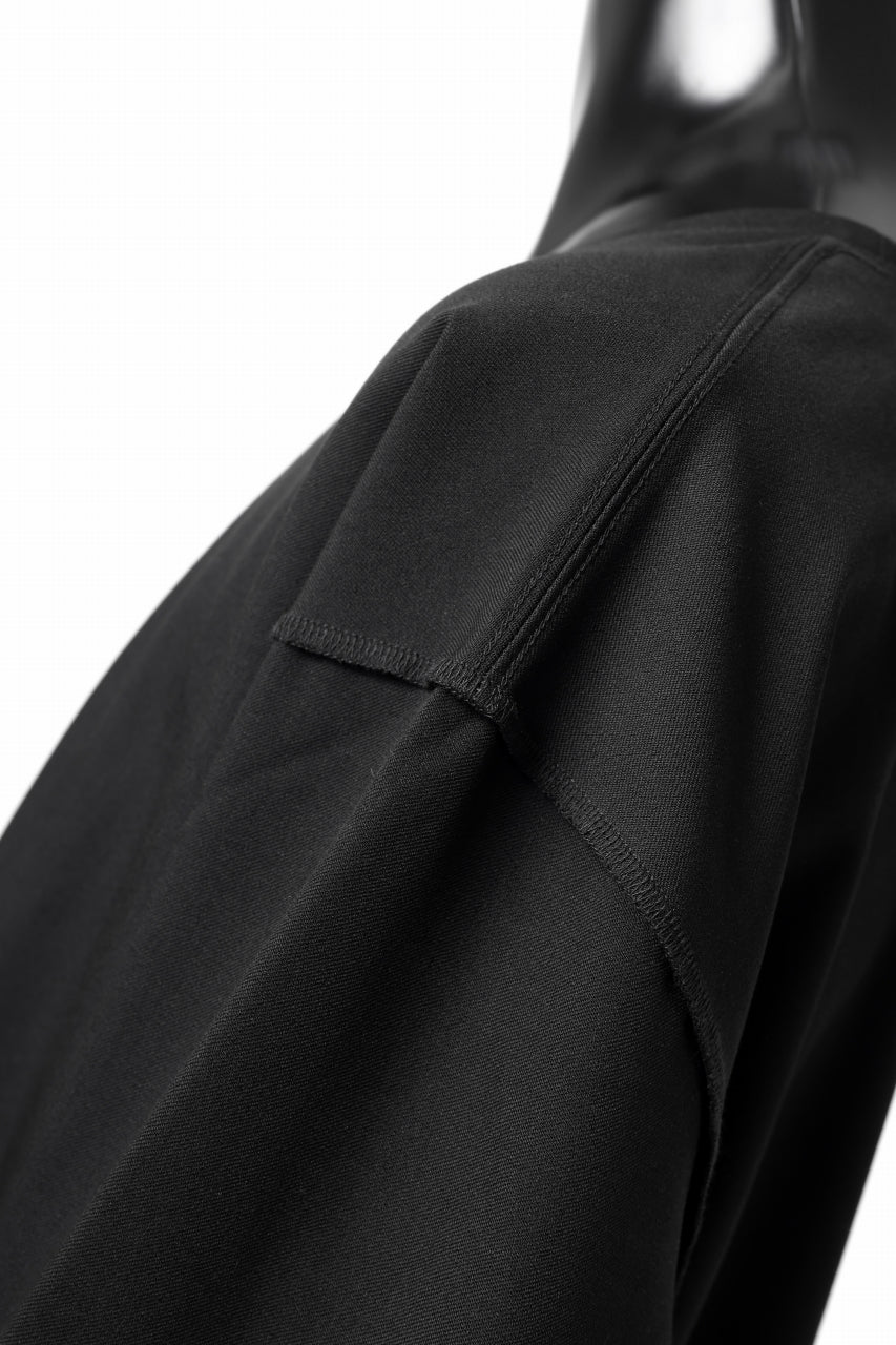 Load image into Gallery viewer, ISAMU KATAYAMA BACKLASH ROUND HEM L/S TOPS / STRETCH FLEECE (BLACK)