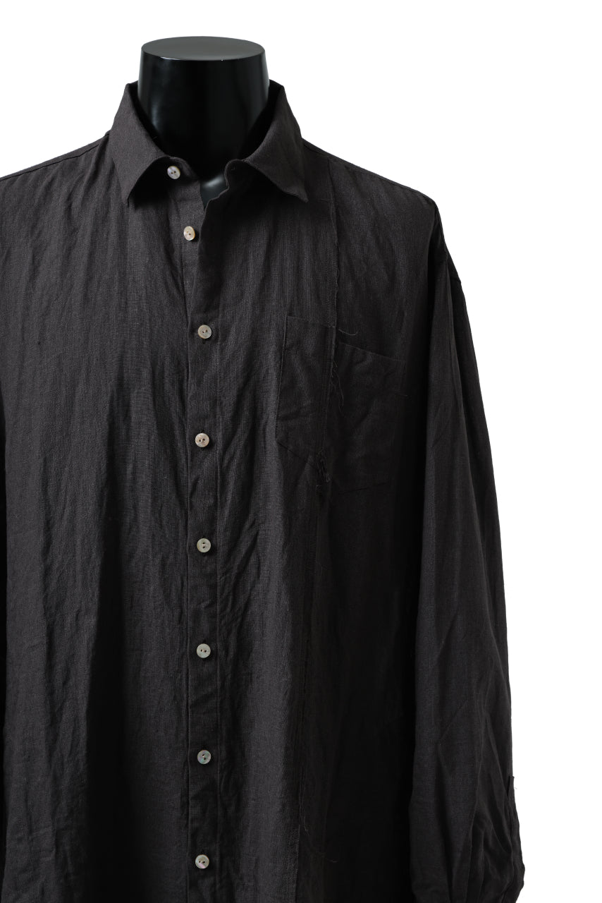 画像をギャラリービューアに読み込む, YUTA MATSUOKA long shirt / dead stock broad linen (brown)
