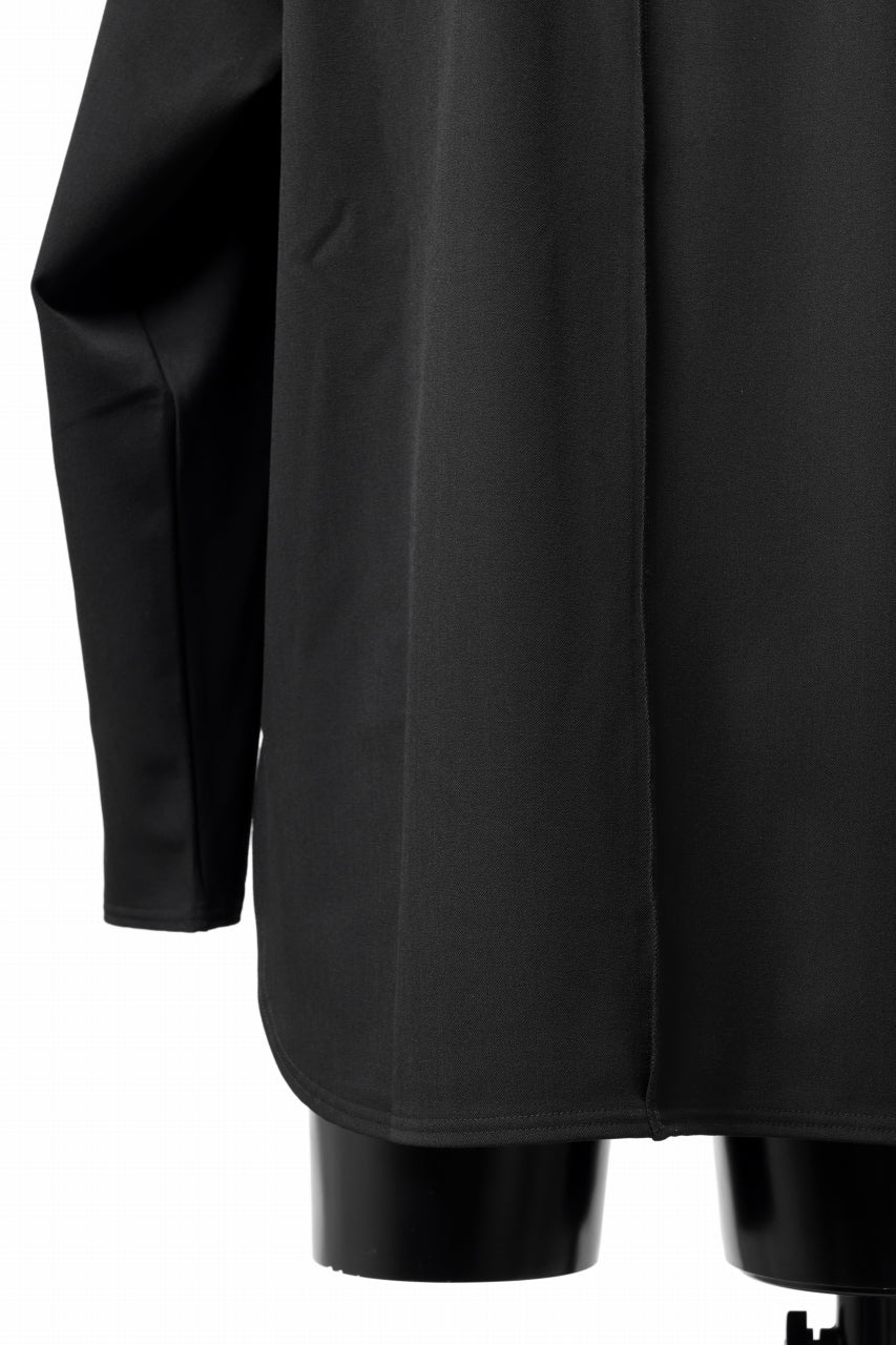 Load image into Gallery viewer, ISAMU KATAYAMA BACKLASH ROUND HEM L/S TOPS / STRETCH FLEECE (BLACK)