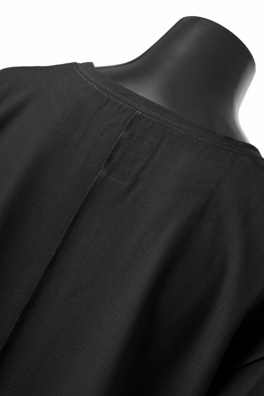 Load image into Gallery viewer, ISAMU KATAYAMA BACKLASH ROUND HEM L/S TOPS / STRETCH FLEECE (BLACK)