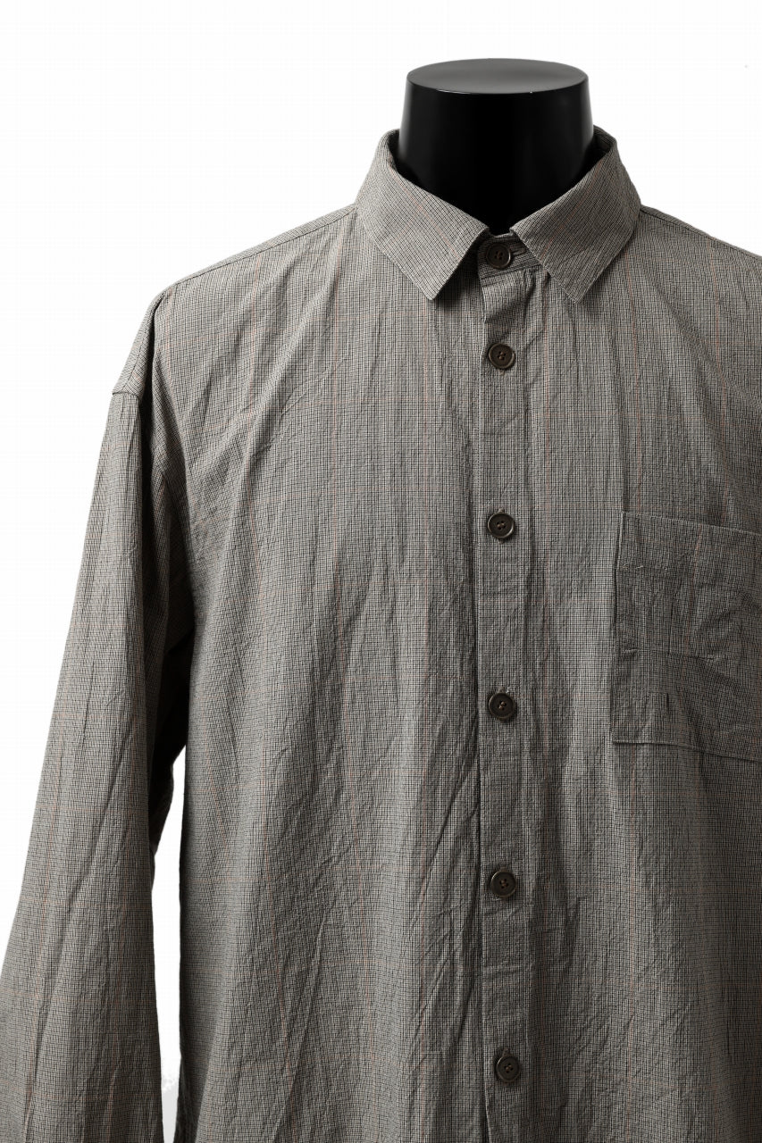 画像をギャラリービューアに読み込む, YUTA MATSUOKA exclusive plain shirt / organic cotton washer check (mustard)