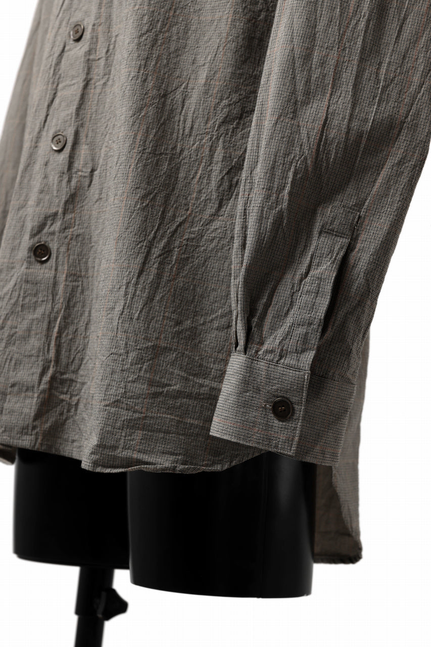 画像をギャラリービューアに読み込む, YUTA MATSUOKA exclusive plain shirt / organic cotton washer check (mustard)