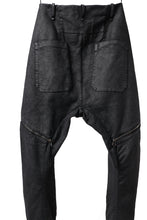 画像をギャラリービューアに読み込む, masnada ICONIC ZIP PANTS / STRETCH REPURPOSED COTTON (SMEARED BLACK)