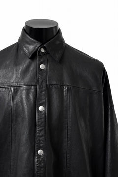 画像をギャラリービューアに読み込む, A.F ARTEFACT LEATHER COCOON SHIRT JACKET / GOAT SKIN (BLACK)