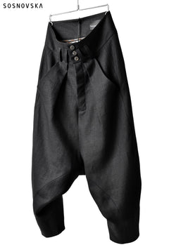 画像をギャラリービューアに読み込む, SOSNOVSKA exclusive CLOWN STYLE LINEN PANTS (BLACK)