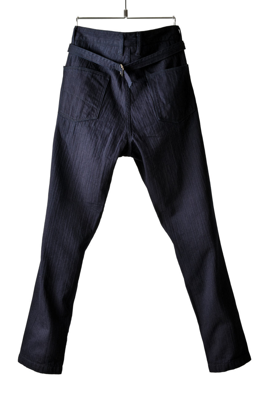 Load image into Gallery viewer, sus-sous horseman slim trousers with zukku (INDIGO)