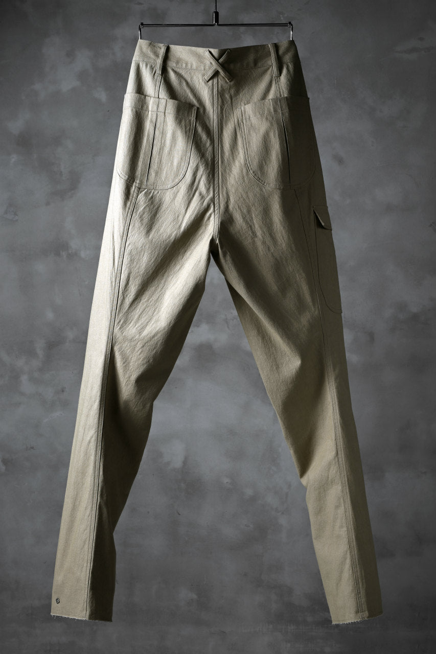 Load image into Gallery viewer, blackcrow worker pocket trousers / cotton woven (BEIGE)