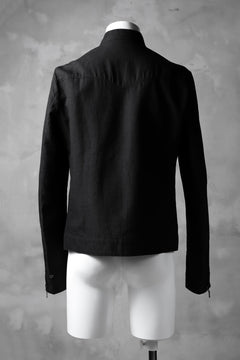 Load image into Gallery viewer, blackcrow riders zip jacket / linen&nylon woven (black)