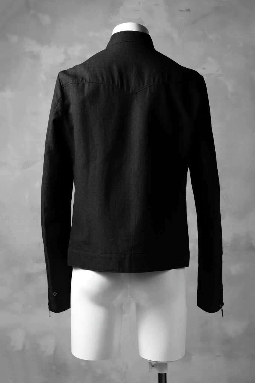 Load image into Gallery viewer, blackcrow riders zip jacket / linen&nylon woven (black)