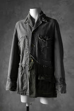 画像をギャラリービューアに読み込む, RESURRECTION HANDMADE combination denim coverall jacket (GREY×ARMY)